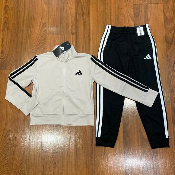 adidas Youth Set Boy's Jacket PANTS Tracksuit 2pc Size 8 10/12 14/16 18/20 New - Picture 3 of 5